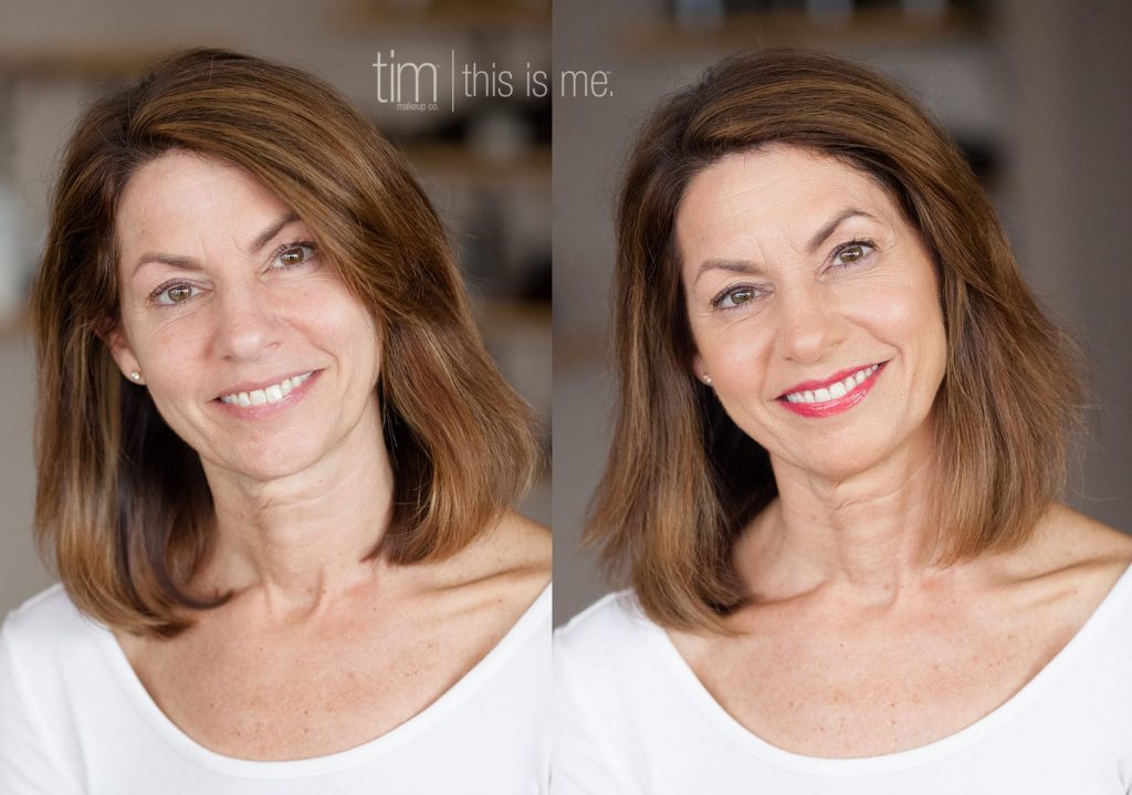 a before and after image of makeup for business branding photography in rochester ny