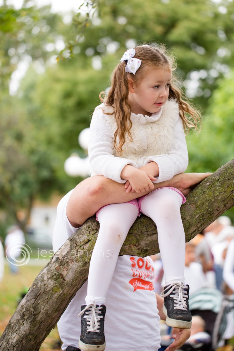 a child sits in a tree